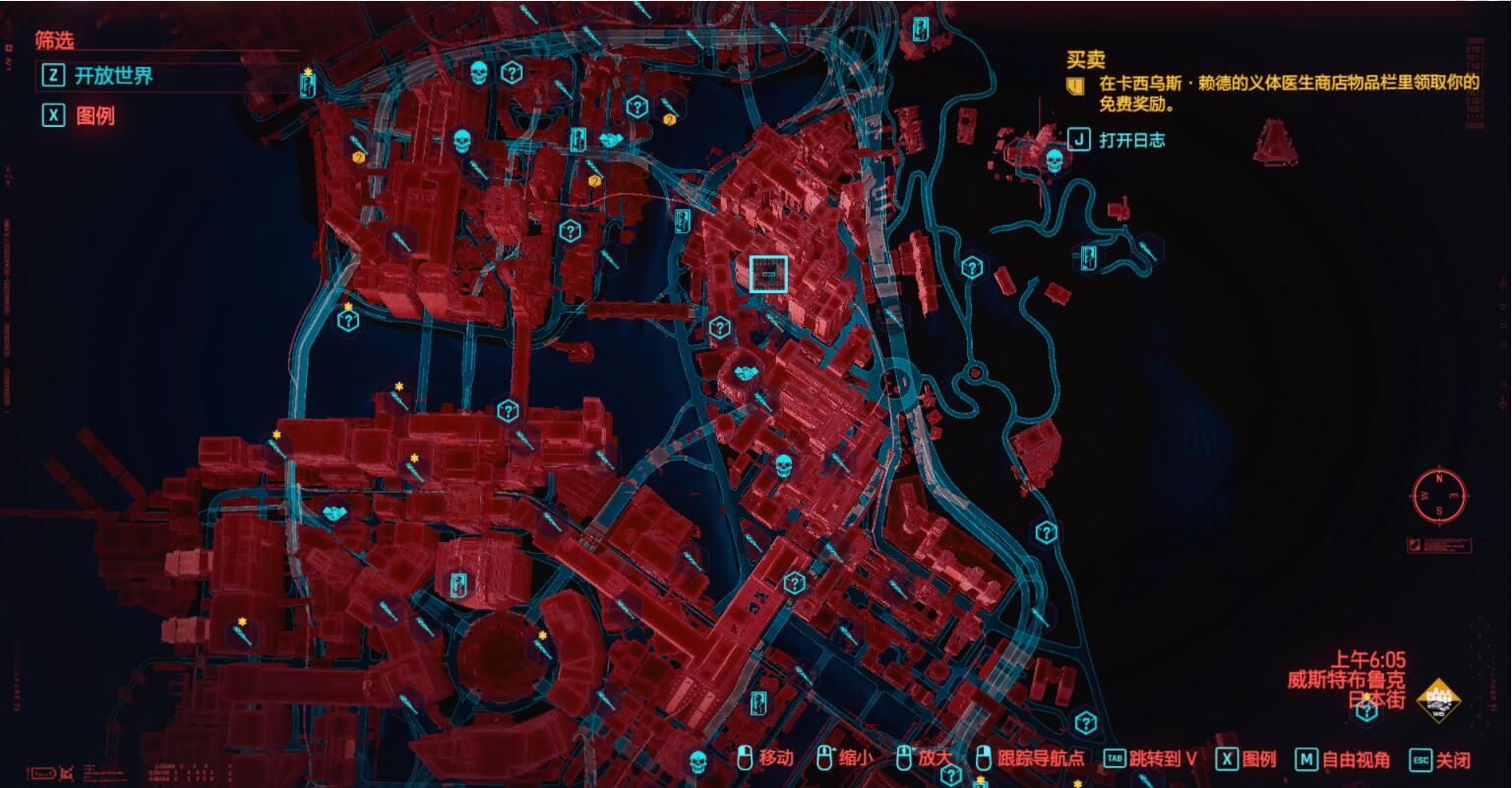赛博朋克2077开放世界地图一览 赛博朋克2077开放世界玩法分享