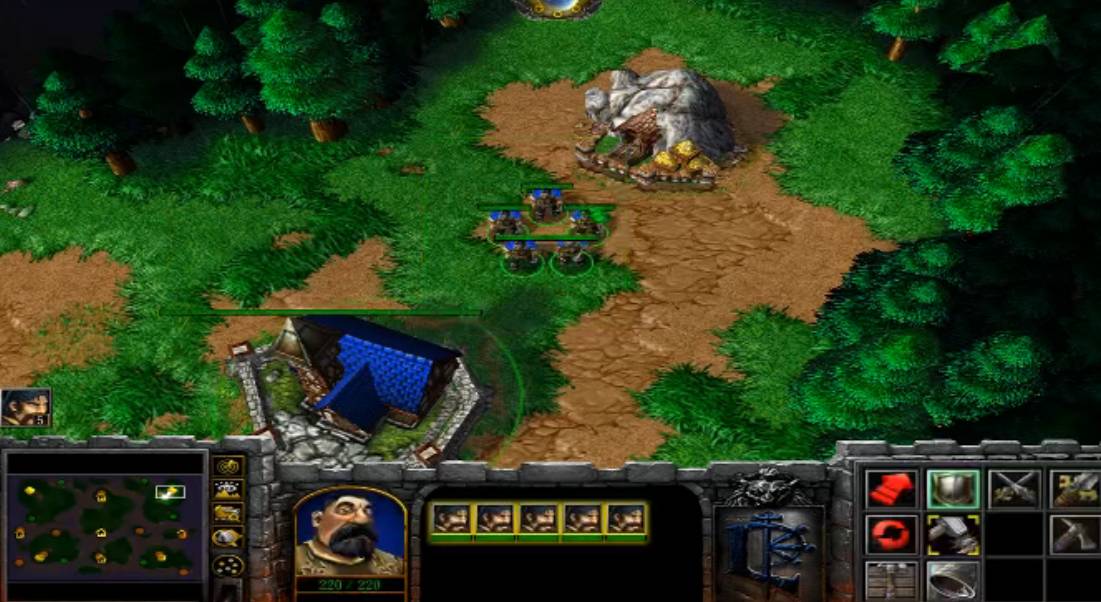 关于魔兽争霸3冰封王座人族怎么采集金矿。 