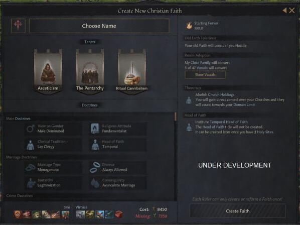 十字军之王3怎么自创宗教信仰 十字军之王3自创信仰方法及条件介绍
