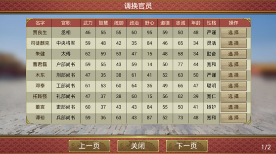 皇帝成长计划2官员属性详细方法