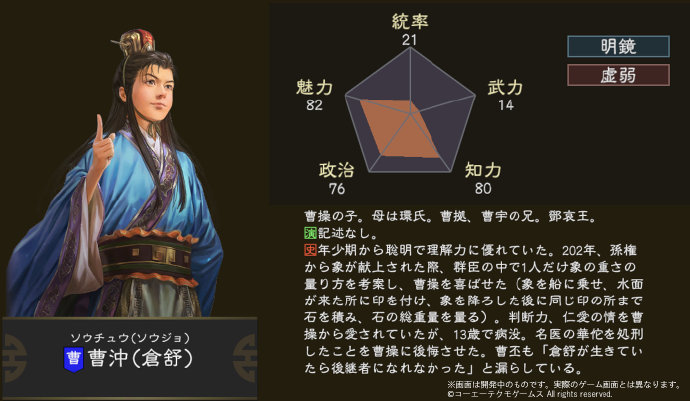 三国志14曹冲角色介绍