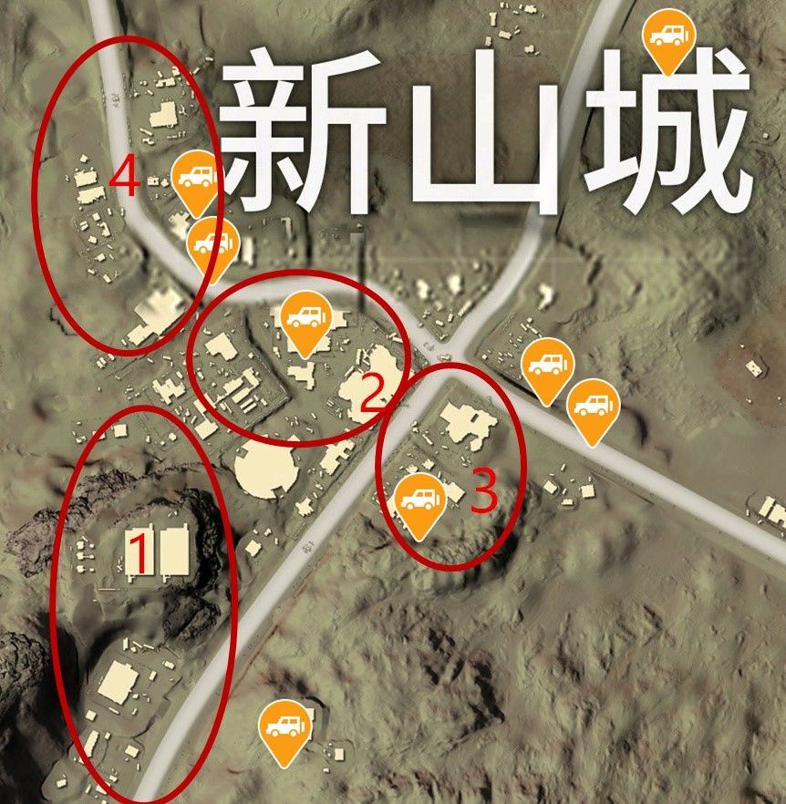 教你刺激战场新山城落点与刚枪技巧分享。 