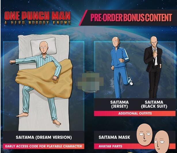 今天分享《一拳超人：无名英雄》游戏预购特典分享。 