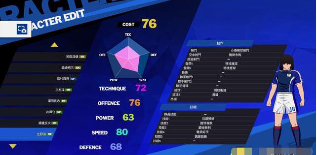 足球小将新秀崛起能力值是多少 足球小将新秀崛起全球员能力数据一览